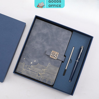Set quà tặng - sổ da cao cấp kèm bút ký và ngòi bút - nhiều màu sắc sang trọng