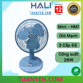 (Shopee Video) Quạt Bàn Mini HM1 HALI - công suất 28W, 3 tốc độ gió, thiết kế nhỏ gọn-Hàng Chính Hãng- BH 12 tháng