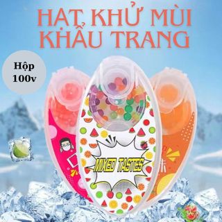 Hạt khử mùi khẩu trang làm thơm kháng khuẩn hộp 50/100 viên, viên nổ khử mùi làm thơm khẩu trang nhiều mùi hương