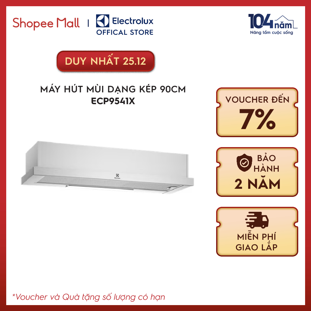 Máy hút mùi Electrolux dạng kéo UltimateTaste 300 90cm - ECP9541X - Bộ lọc 5 lớp