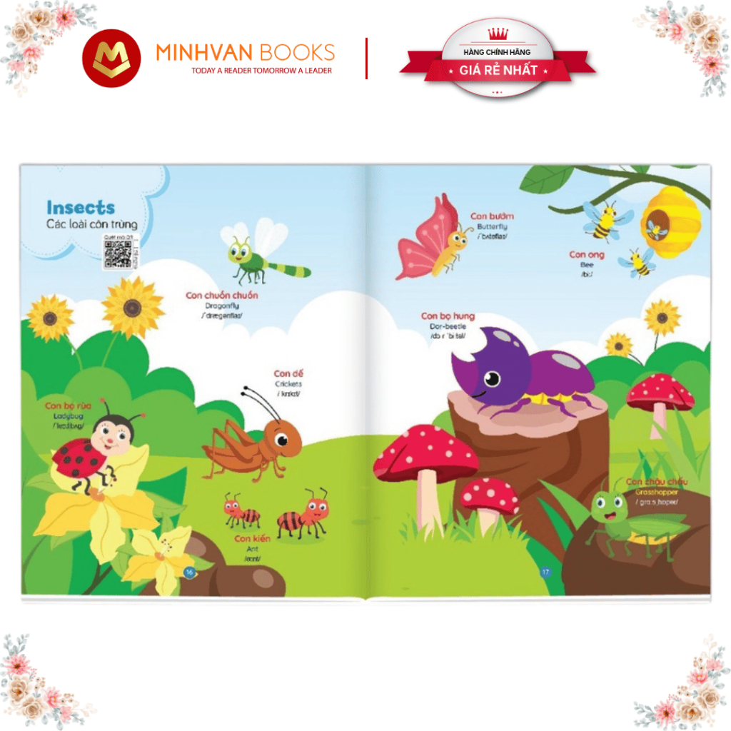 Sách - Bé Học Tiếng Anh Qua Hình Ảnh 1000+ Từ Vựng Tiếng Anh Đầu Tiên Cho Bé - Quét Mã QR File Nghe