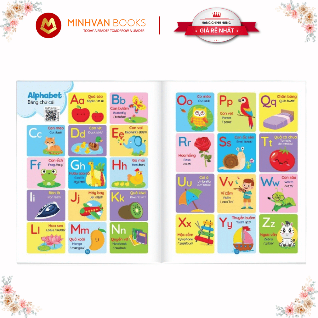 Sách - Bé Học Tiếng Anh Qua Hình Ảnh 1000+ Từ Vựng Tiếng Anh Đầu Tiên Cho Bé - Quét Mã QR File Nghe