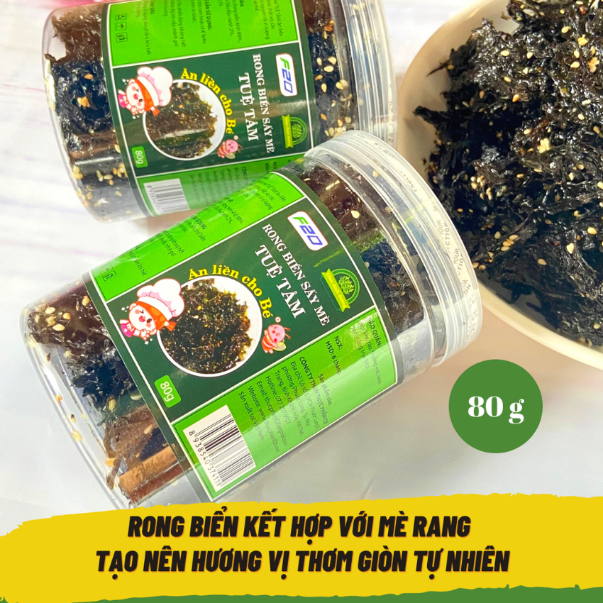 Combo 10 hũ/5 hũ Rong Biển Sấy Mè Ăn Liền Tuệ Tâm - Rong Biển Ăn Liền Không cay phù hợp cho bé - Rong Biển Sấy Giòn