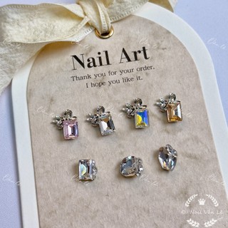 Phụ kiện charm đá khối nơ đính móng nail móng tay