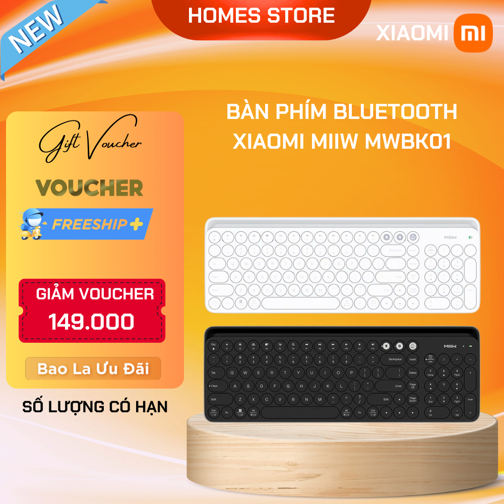 Bàn Phím Bluetooth Xiaomi Miiiw MWBK01 – Không Dây, 102 Phím, Kết Nối 2 Chế Độ - Hàng Nhập Khẩu