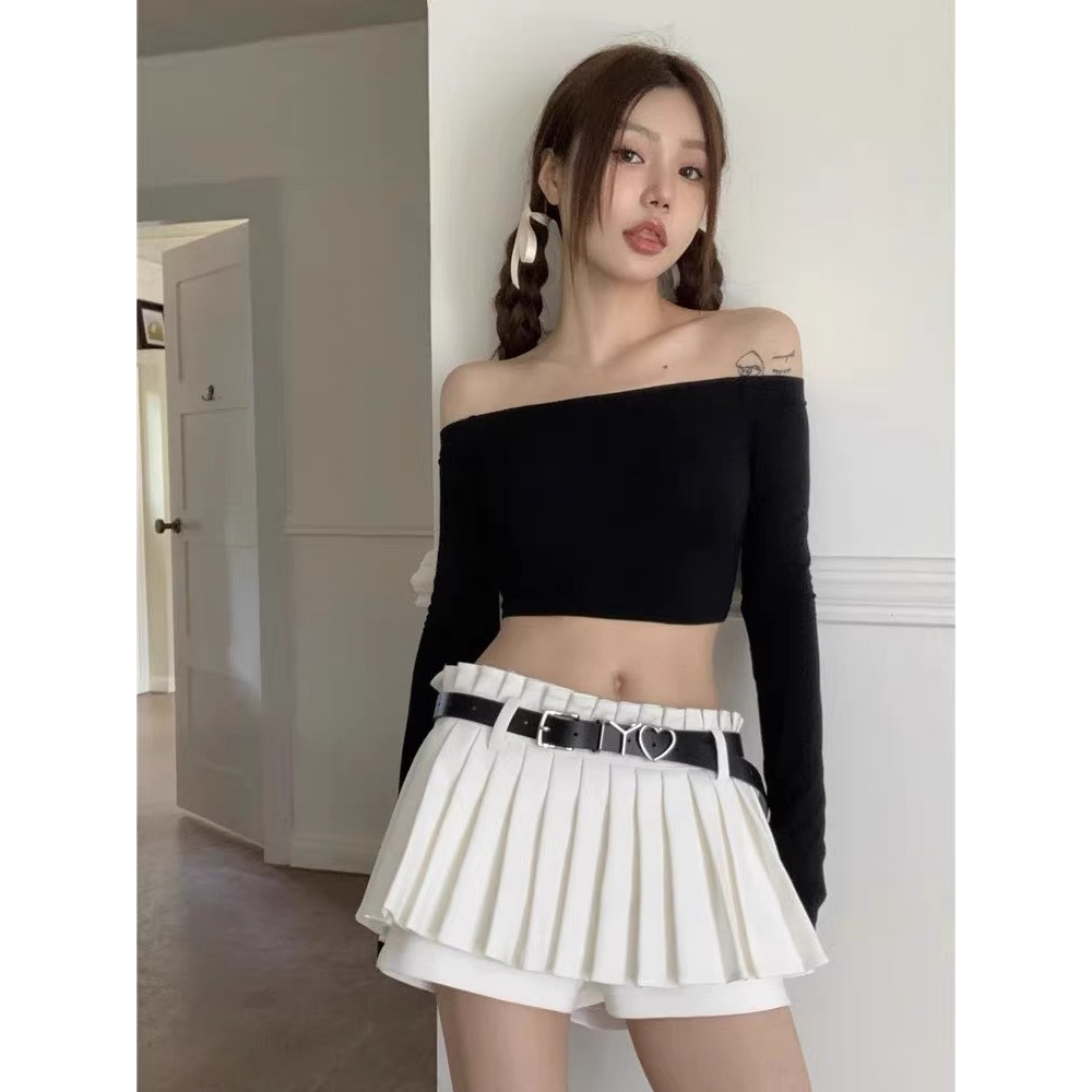 Áo croptop kiểu tay dài DaaLaa Store kiểu trễ vai phong cách gợi cảm A5881