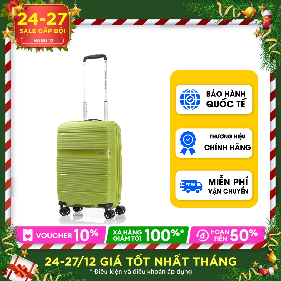 Vali kéo Linex AMERICAN TOURISTER - MỸ Size cabin 20inch: Tích hợp khóa số TSA Bánh xe đôi 360 độ êm nhẹ