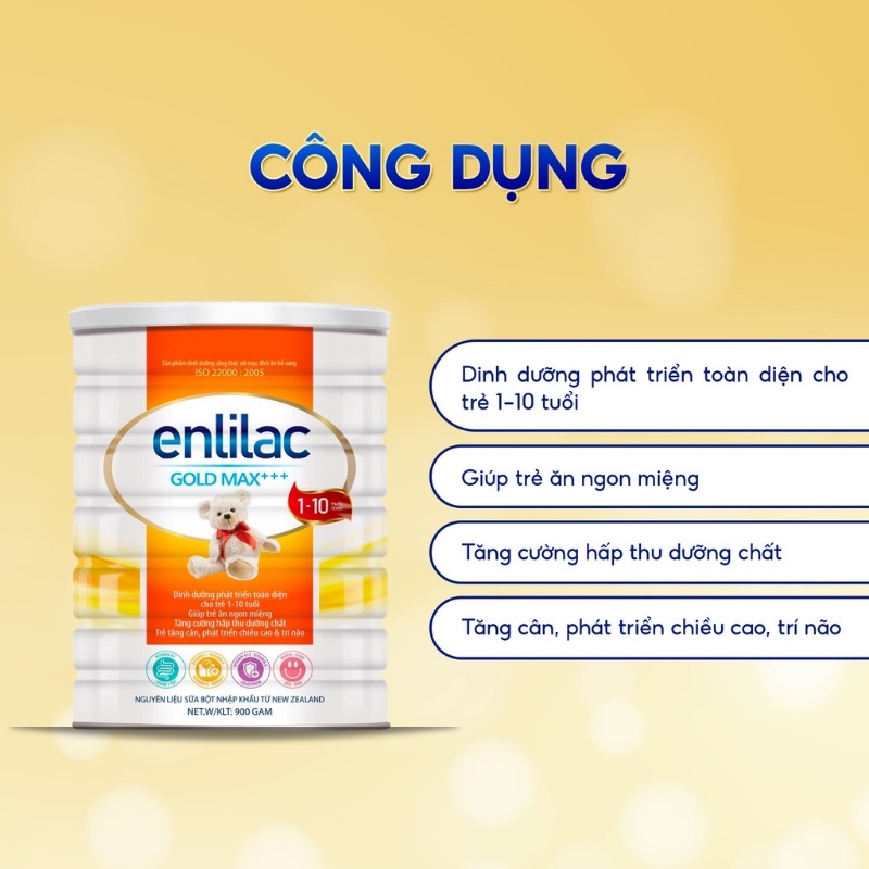 Sữa bột Enlilac Gold Max+ Hộp 400g - 900g - Giúp bé ăn ngon, tăng cường hấp thu dưỡng chất