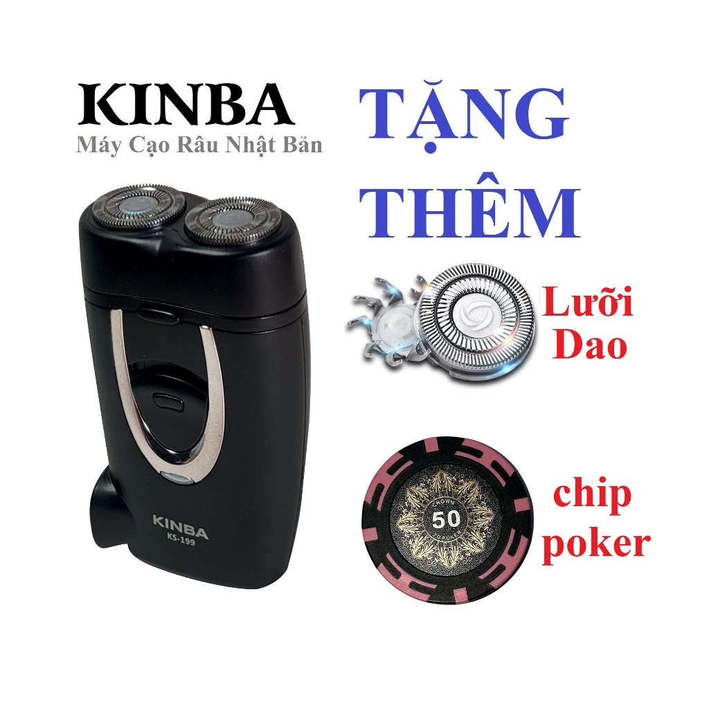 Máy cạo râu mini Chính hãng KINBA nhật bản, lưỡi kép siêu bén, tích hợp sạc