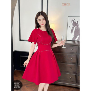 Đầm xoè viền chỉ nổi (sp917)
