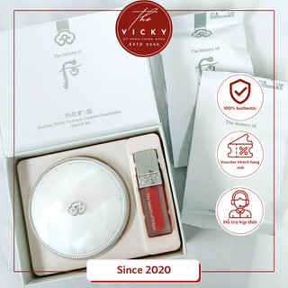 Set Phấn Nước Và Son The History Of Whoo Radiant Whitening & Moisture-Kèm 2 Lõi