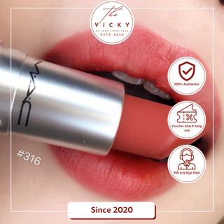 Son mac matte mac powder kiss 316 devoted to chili đỏ gạch