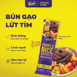 Bún Gạo Lứt Tím Hennut - Bún gạo lứt tím nguyên chất, eatclean, tiện lợi 200g