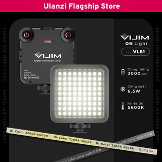Ulanzi vijim vl81 đèn chụp hình studio mini pin tích hợp 3000mah công suất 6.5w