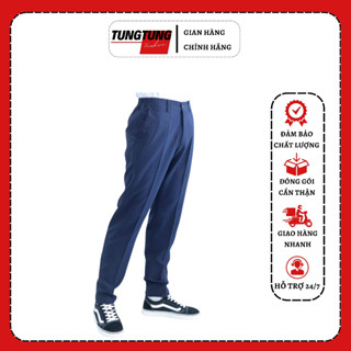 Quần tây nam lưng thun 2 bên hông màu XANH ĐEN cho học sinh cấp 2 cấp 3 kiểu dáng ống suông quần đồng phục đi học
