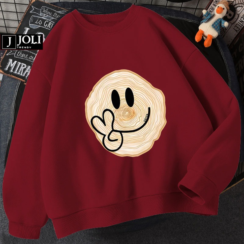 Áo Sweater SMILE Nam Nữ By JOLI Unisex Chất Nỉ Lót Bông Form Rộng