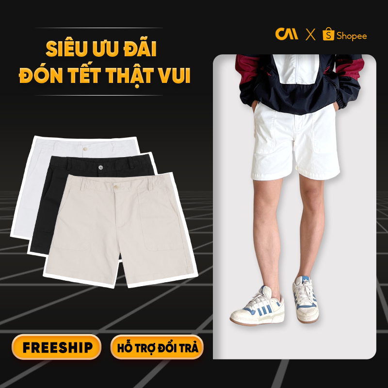 [Mã FADEP2212 giảm 10k đơn từ 99k] Quần short Kaki nam ngắn CAPMAN, lưng đai thun co giãn năng động thoải mái