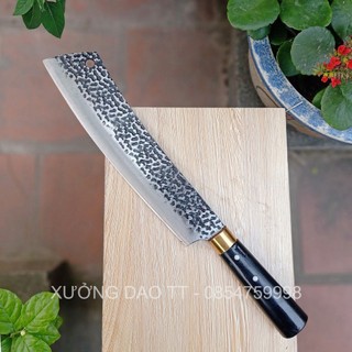 Dao chopper chuyên chặt cây, chặt xương rèn từ thép nhíp siêu bền, dập vân 2 mặt