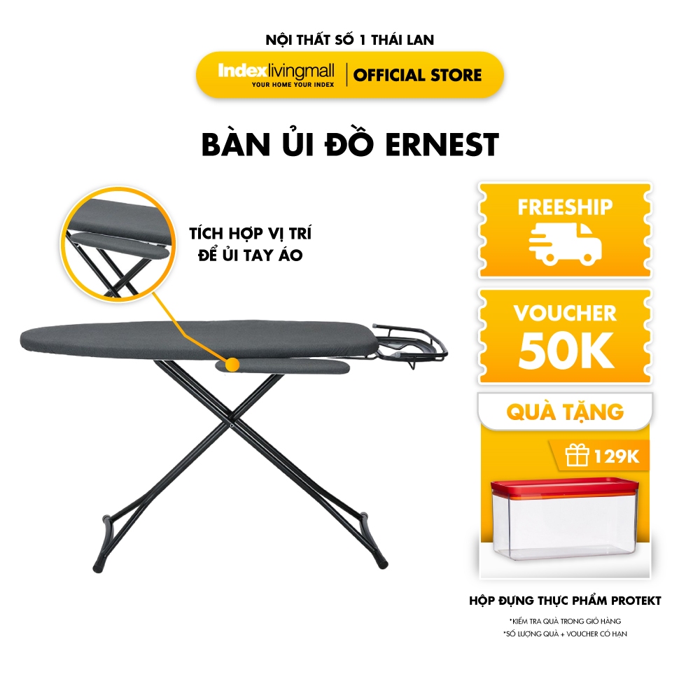 Bàn để ủi, cầu là quần áo gấp gọn tích hợp vị trí ủi tay áo ERNEST | Index Living Mall | Nhập khẩu Thái Lan