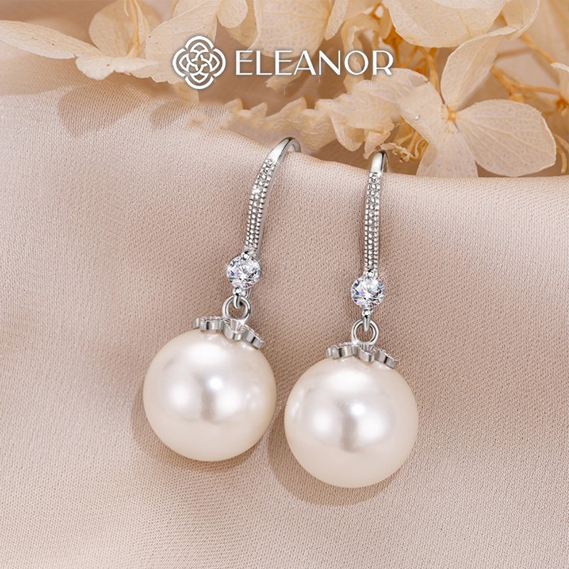 Bông tai nữ Eleanor Accessories chuôi móc câu đính đá khuyên tai ngọc trai nhân tạo phụ kiện trang sức 5566