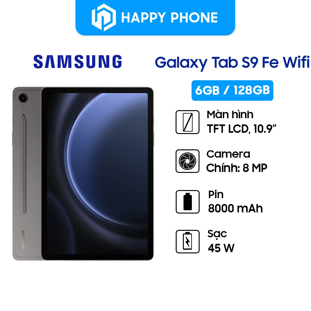Máy tính bảng Samsung Galaxy Tab S9 Fe Wifi - Hàng Chính Hãng, Mới 100%, Bảo Hành 12 Tháng