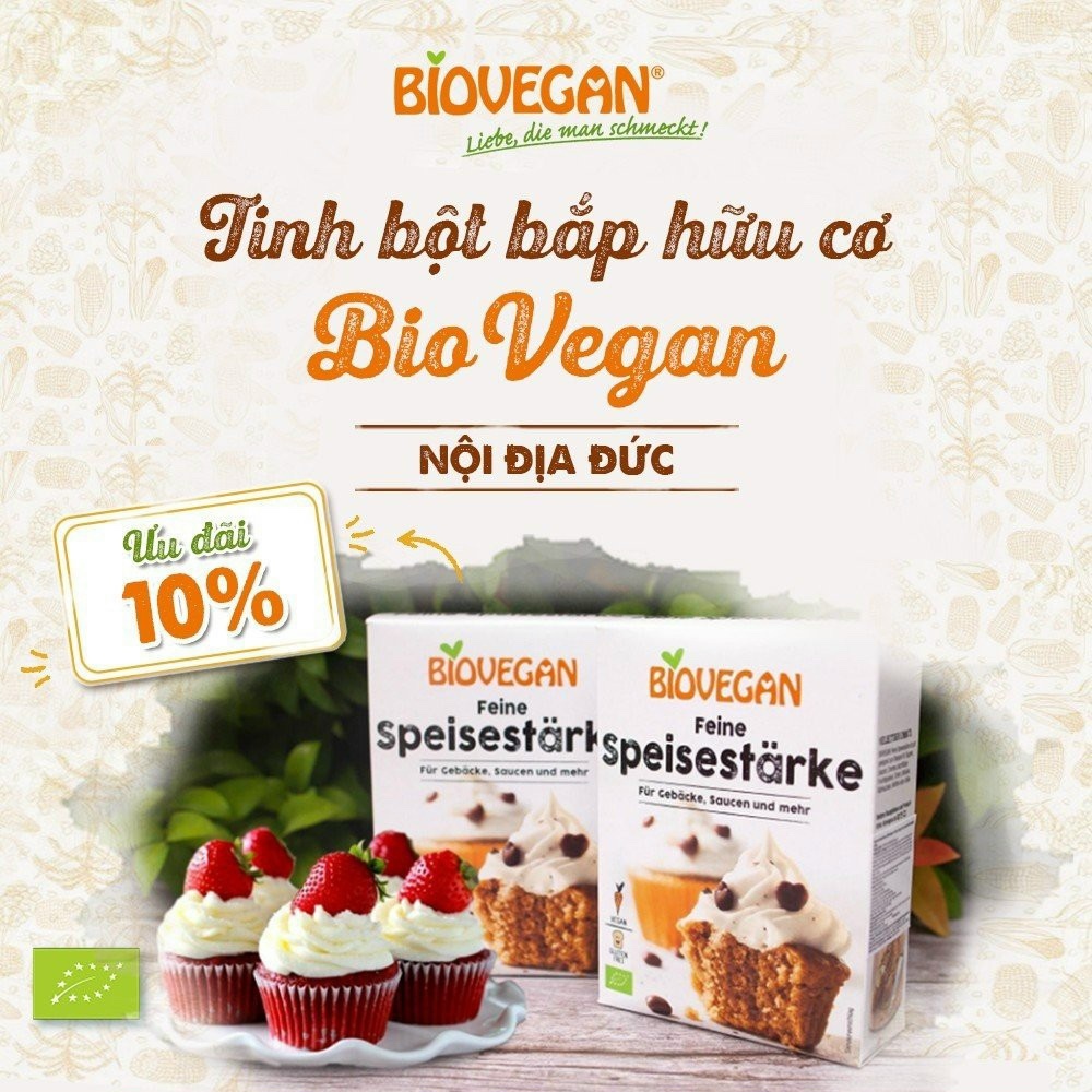 Tinh bột bắp hữu cơ Biovegan 250g nhập khẩu chính hãng Đức