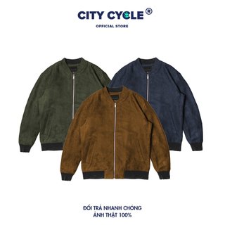 Áo khoác local brand bomber City Cycle da lộn unisex form rộng nam nữ oversize