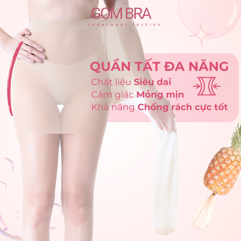 Quần tất che khuyết điểm chân GOM BRA, quần tất da chân chất liệu thun mềm mịn siêu dai, mỏng nhẹ thoáng khí - SA-1019