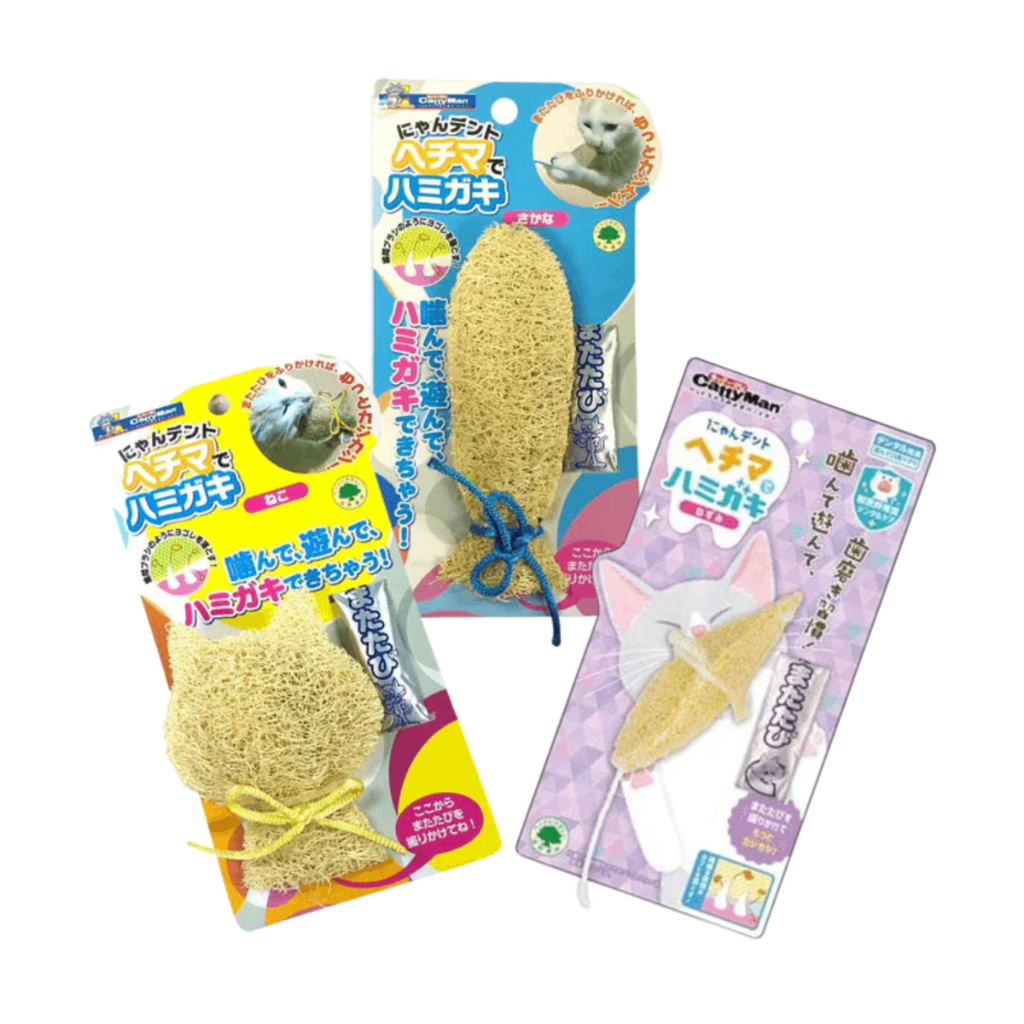 Đồ chơi xơ mướp kèm cỏ mèo dùng để gặm ngứa răng, sạch răng cho mèo an toàn Catty Man (Toys for Cats)