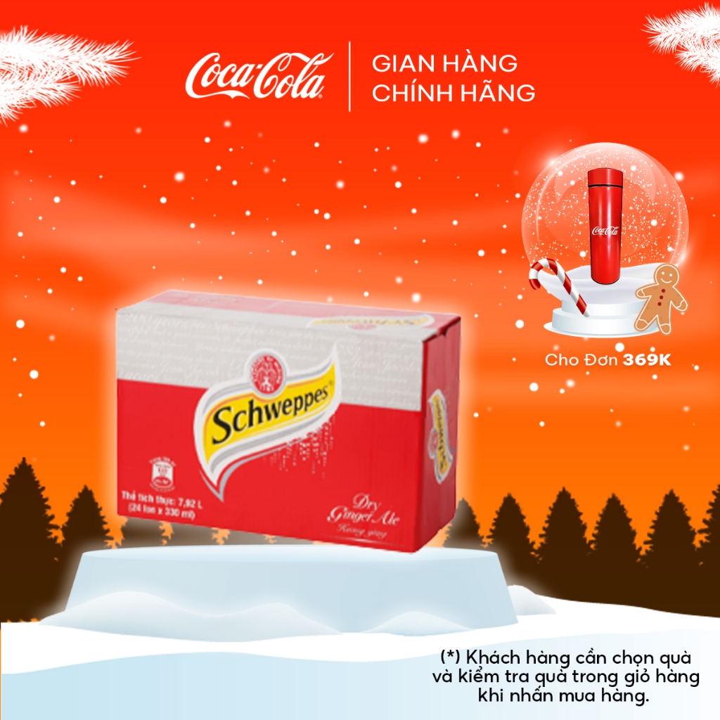 Thùng 24 Lon Soda Schweppes Ginger (320mlx24)