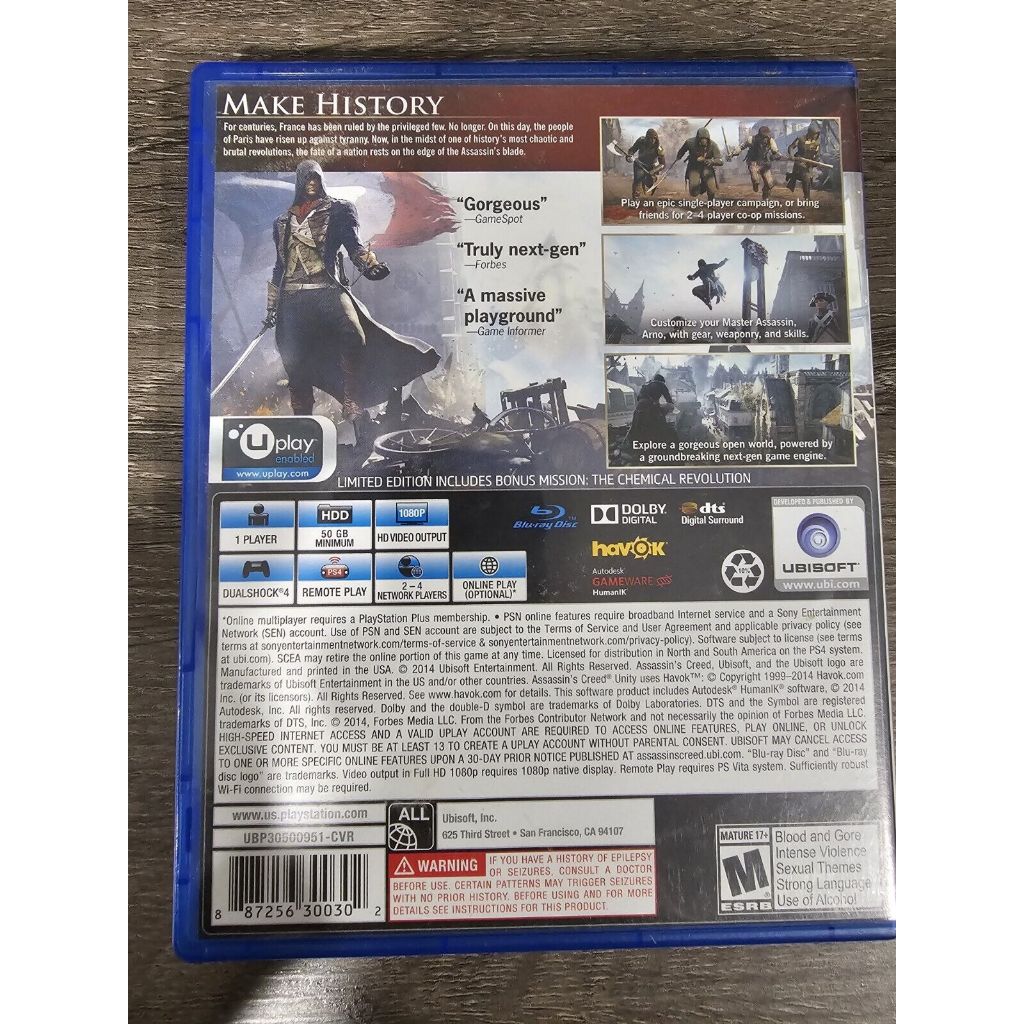 Game PS4 : Assassin's Creed Unity PS4