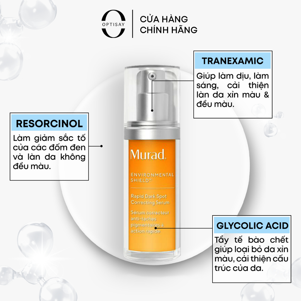 Tổng hợp Murad sữa rửa mặt + serum + viên uống sáng da C, tẩy tế bào chết AHA, gel Relief Acne Spot 