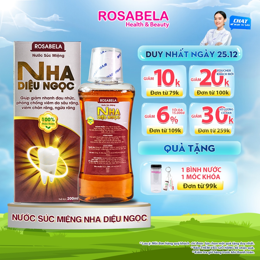 Nước súc miệng Nha Diệu Ngọc, giảm nhanh đau nhức răng, giúp hơi thở thơm tho