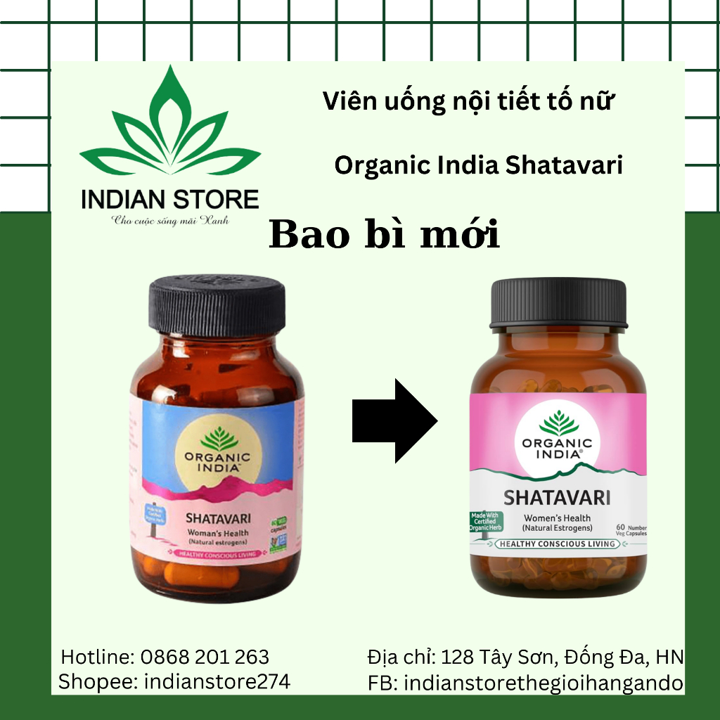 Viên uống nội tiết tố nữ Organic India Shatavari