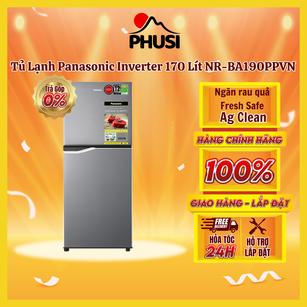 [NR-BA190PPVN] - [MIỄN PHÍ GIAO LẮP] - Tủ lạnh Panasonic Inverter 170 lít NR-BA190PPVN