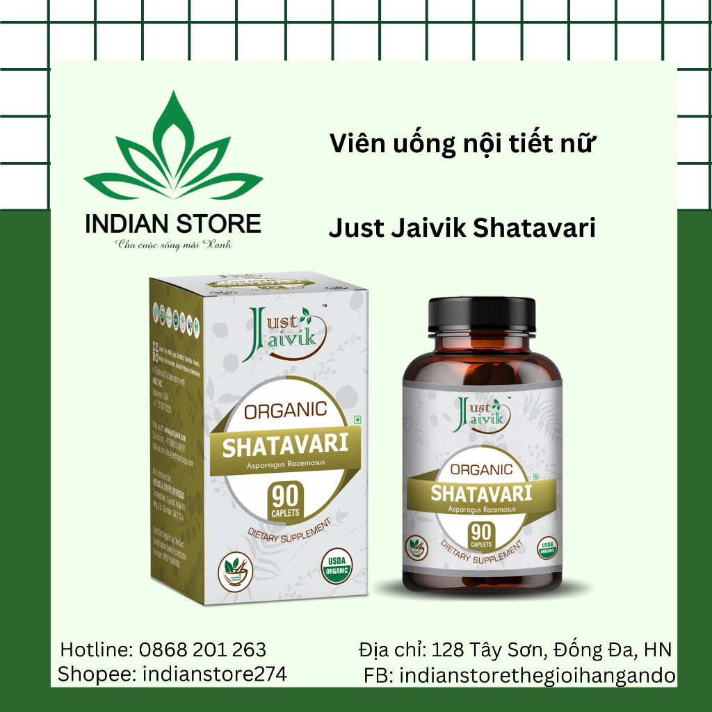 Viên uống nội tiết nữ Just Jaivik Shatavari