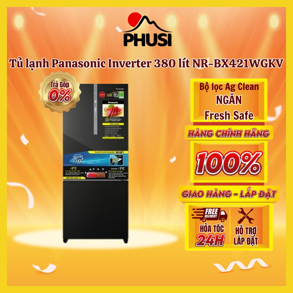 - Tủ lạnh Panasonic Inverter 380 lít NR-BX421WGKV