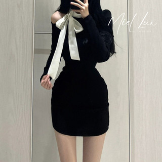 Váy đầm body nữ thiết kế Miel Fashion dáng dài cổ nơ , đầm nữ ôm body thu đông bigisze V231256