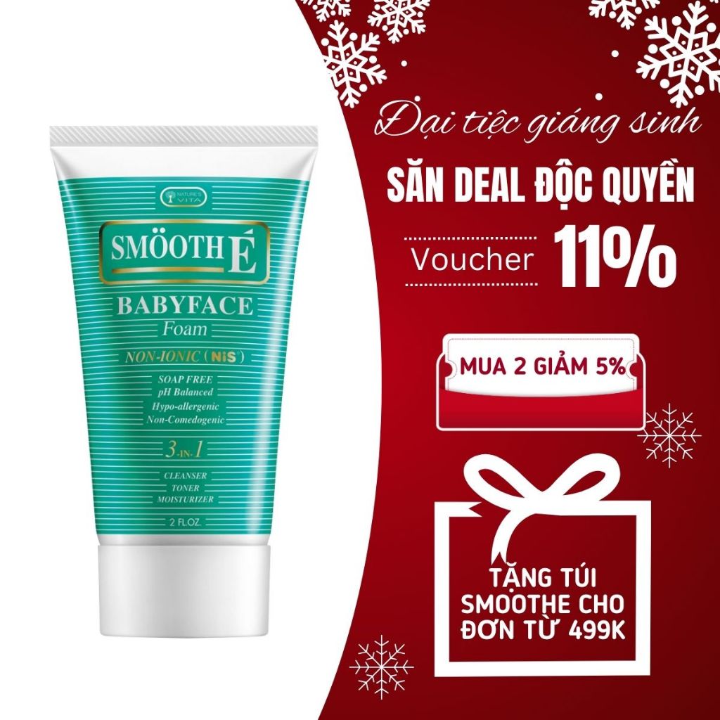 Sữa rửa mặt Smooth E Babyface Foam 3 in 1