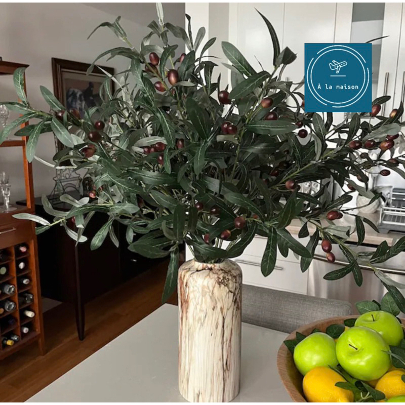 Cành lá olive có quả trang trí nhà, decor chụp ảnh cao cấp