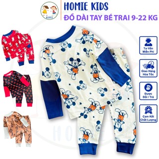 Đồ Bộ Bé Trai 9-22 Kg Set Quần Áo Dài Trẻ Em Cho Bé 1-6 Tuổi Mặc Nhà Làm Đồ Ngủ Borip In Hình Hot Trend Homie Kids