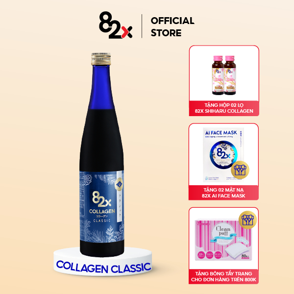 82X COLLAGEN CLASSIC Dạng Nước 120.000mg Collagen Peptide Từ Da Cá Ngừ Đại Dương- Nước Uống Đẹp Da Đến Từ Nhật Bản 500ml