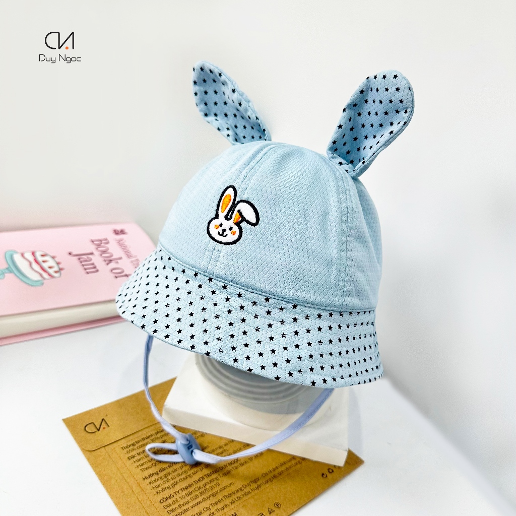 (Size 48 cm) Nón vành trẻ em 1 đến 3 tuổi Bunny - Duy Ngọc - Chất liệu vải cotton, thoáng mát, không kích ứng (3032)