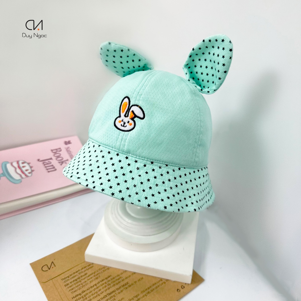 (Size 48 cm) Nón vành trẻ em 1 đến 3 tuổi Bunny - Duy Ngọc - Chất liệu vải cotton, thoáng mát, không kích ứng (3032)