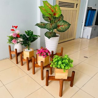 Giá Đỡ Chậu Cây Đôn Gỗ Để Cây Cảnh Trang Trí Nhà Cửa Bằng Gỗ Thông Nhập Khẩu Cao Cấp D-03