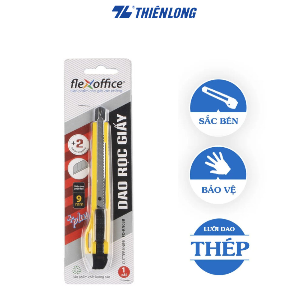 Dao rọc giấy Flexoffice FO-KN03B -9mm