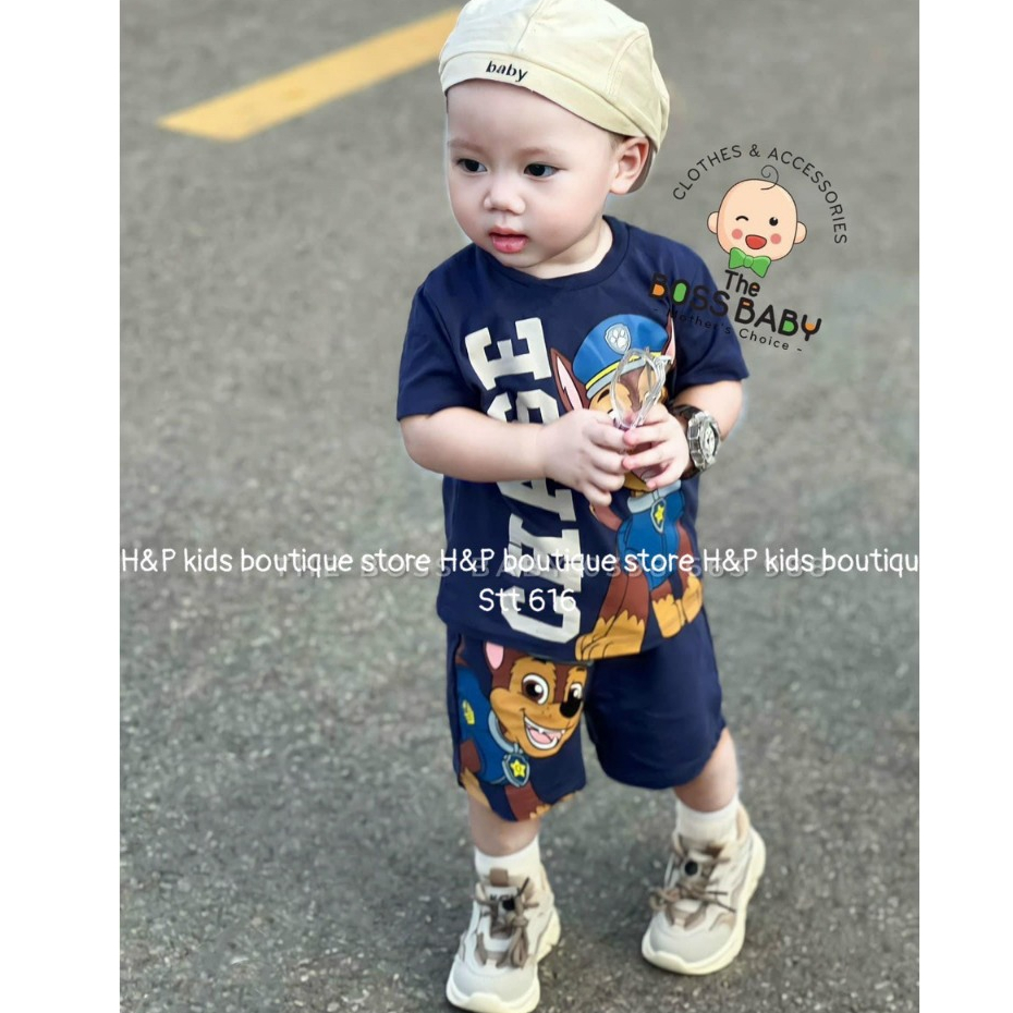 8-28KG Bộ cotton mềm mịn cho bé trai mặc đi chơi thoải mái(NGAU)