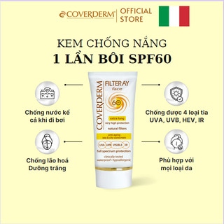 Kem chống nắng 1 lần bôi coverderm filteray chống nước, chống 4 loại tia uva/uvb/hev/ir 50ml