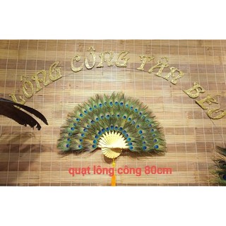Quạt lông công phong thủy 80cm