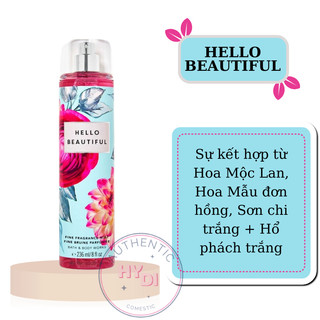 Full size hello beautiful - xịt thơm dưỡng thể bath & body works usa